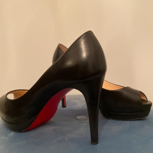Christian Louboutin Black Very Prive Peep Toe Pump - Picture 5 of 5
